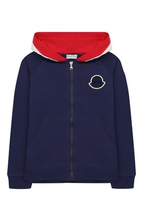 Детский хлопковая толстовка MONCLER синего цвета по цене 19950 руб., арт. F1-954-8G706-20-809AG/12-14A | Фото 1 Детский хлопковая толстовка MONCLER синего цвета, арт. F1-954-8G706-20-809AG/12-14A | Фото 1