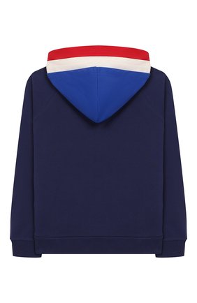 Детский хлопковая толстовка MONCLER синего цвета по цене 19950 руб., арт. F1-954-8G706-20-809AG/12-14A | Фото 2 Детский хлопковая толстовка MONCLER синего цвета, арт. F1-954-8G706-20-809AG/12-14A | Фото 2