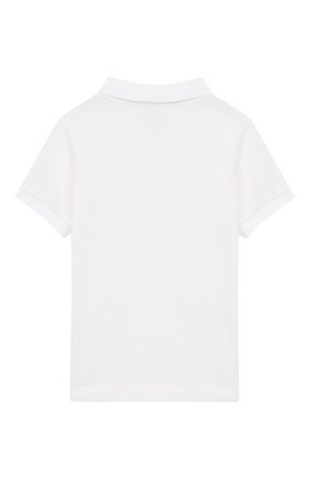 Детское хлопковое поло MOSCHINO KID белого цвета по цене 8370 руб., арт. HWM01T/LEA04/4A-8A | Фото 2 Детское хлопковое поло MOSCHINO KID белого цвета, арт. HWM01T/LEA04/4A-8A | Фото 2