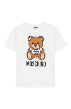 Детская хлопковая футболка MOSCHINO KID белого цвета по цене 6810 руб., арт. HWM029/LBA00/4A-8A | Фото 1 Детская хлопковая футболка MOSCHINO KID белого цвета, арт. HWM029/LBA00/4A-8A | Фото 1
