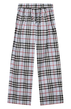 Детского хлопковые брюки BURBERRY голубого цвета по цене 16850 руб., арт. 8022473 | Фото 2 Детского хлопковые брюки BURBERRY голубого цвета, арт. 8022473 | Фото 2