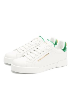 Женские кожаные кеды portofino DOLCE & GABBANA зеленого цвета по цене 47500 руб., арт. CK1602/AN298 | Фото 1 Женские кожаные кеды portofino DOLCE & GABBANA зеленого цвета, арт. CK1602/AN298 | Фото 1