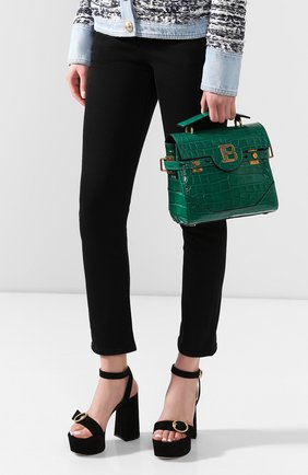 Женская сумка bbuzz 23 из кожи аллигатора BALMAIN зеленого цвета по цене 1320000 руб., арт. TN1S407/LALR/AMIS | Фото 2 Женская сумка bbuzz 23 из кожи аллигатора BALMAIN зеленого цвета, арт. TN1S407/LALR/AMIS | Фото 2