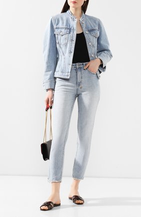 Женские кожаные шлепанцы nu pieds SAINT LAURENT коричневого цвета по цене 43800 руб., арт. 572761/1QX00 | Фото 2 Женские кожаные шлепанцы nu pieds SAINT LAURENT коричневого цвета, арт. 572761/1QX00 | Фото 2