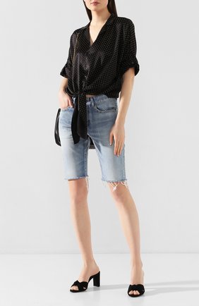 Женские текстильные мюли loulou SAINT LAURENT черного цвета по цене 43800 руб., арт. 620128/1P200 | Фото 2 Женские текстильные мюли loulou SAINT LAURENT черного цвета, арт. 620128/1P200 | Фото 2