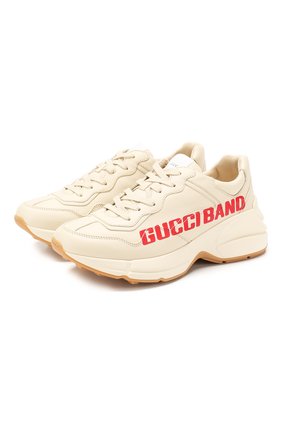 Женские кожаные кроссовки rhyton GUCCI кремвого цвета по цене 65550 руб., арт. 602046/DRW00 | Фото 1 Женские кожаные кроссовки rhyton GUCCI кремвого цвета, арт. 602046/DRW00 | Фото 1