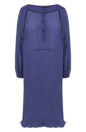 Женское платье из смеси хлопка и шелка GIORGIO ARMANI синего цвета по цене 183500 руб., арт. 0SHVA04X/T01J3 | Фото 1 Женское платье из смеси хлопка и шелка GIORGIO ARMANI синего цвета, арт. 0SHVA04X/T01J3 | Фото 1 (Длина Ж (юбки, платья, шорты): До колена; Материал внешний: Хлопок; Рукава: Длинные; Случай: Повседневный; Статус проверки: Проверена категория)