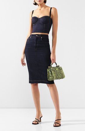 Женский джинсовый топ DOLCE & GABBANA темно-синего цвета по цене 59950 руб., арт. F73H5D/G898Z | Фото 2 Женский джинсовый топ DOLCE & GABBANA темно-синего цвета, арт. F73H5D/G898Z | Фото 2