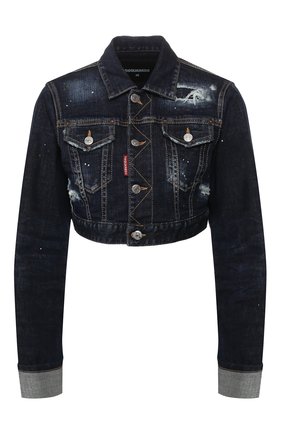 Женская джинсовая куртка DSQUARED2 синего цвета по цене 37500 руб., арт. S72AM0835/S30664 | Фото 1 Женская джинсовая куртка DSQUARED2 синего цвета, арт. S72AM0835/S30664 | Фото 1