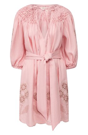 Женское льняное платье INNIKA CHOO розового цвета по цене 27700 руб., арт. M2002LINS01CDFL | Фото 1 Женское льняное платье INNIKA CHOO розового цвета, арт. M2002LINS01CDFL | Фото 1