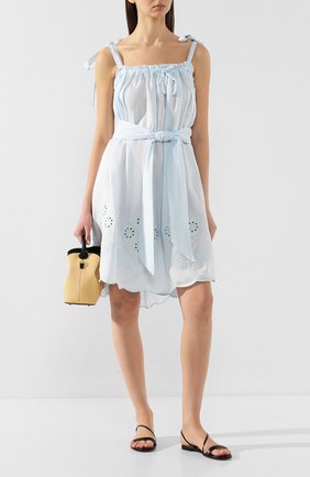 Женское льняное платье INNIKA CHOO голубого цвета по цене 27700 руб., арт. M2007LINS01SEFM | Фото 2 Женское льняное платье INNIKA CHOO голубого цвета, арт. M2007LINS01SEFM | Фото 2