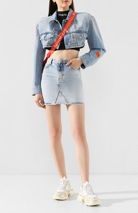 Женская джинсовая куртка HERON PRESTON голубого цвета по цене 57800 руб., арт. HWYE004R206410117344 | Фото 2 Женская джинсовая куртка HERON PRESTON голубого цвета, арт. HWYE004R206410117344 | Фото 2