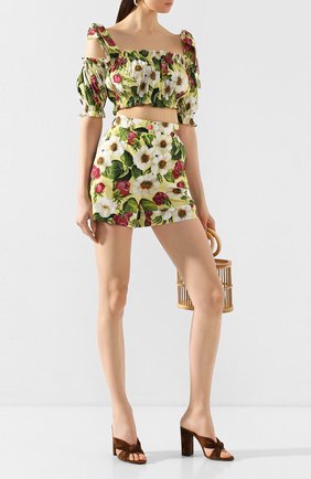 Женская хлопковый топ DOLCE & GABBANA желтого цвета по цене 39150 руб., арт. F74F4T/HS5GE | Фото 2 Женская хлопковый топ DOLCE & GABBANA желтого цвета, арт. F74F4T/HS5GE | Фото 2