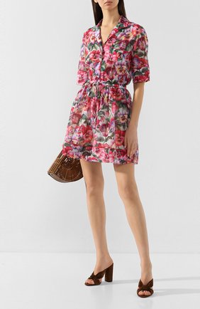 Женское платье из смеси хлопка и шелка DOLCE & GABBANA сиреневого цвета по цене 78750 руб., арт. F6H5KT/HS5GK | Фото 2 Женское платье из смеси хлопка и шелка DOLCE & GABBANA сиреневого цвета, арт. F6H5KT/HS5GK | Фото 2