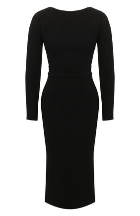 Женское шерстяное платье DOLCE & GABBANA черного цвета по цене 155500 руб., арт. F6F8RT/FUBD2 | Фото 1 Женское шерстяное платье DOLCE & GABBANA черного цвета, арт. F6F8RT/FUBD2 | Фото 1