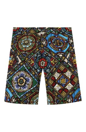 Детские хлопковые шорты DOLCE & GABBANA разноцветного цвета по цене 14050 руб., арт. L42Q52/HS5GL/2-6 | Фото 2 Детские хлопковые шорты DOLCE & GABBANA разноцветного цвета, арт. L42Q52/HS5GL/2-6 | Фото 2
