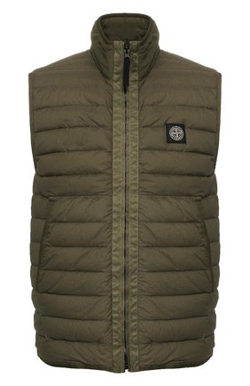 Мужской пуховый жилет STONE ISLAND хаки цвета по цене 25450 руб., арт. 7215G0125 | Фото 1 Мужской пуховый жилет STONE ISLAND хаки цвета, арт. 7215G0125 | Фото 1