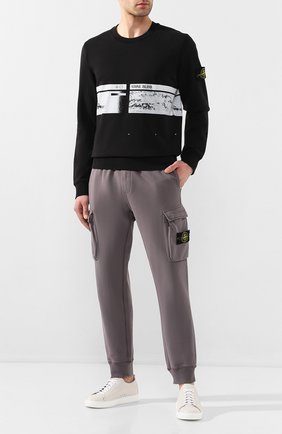 Мужской хлопковый свитшот STONE ISLAND черного цвета по цене 18850 руб., арт. 721563094 | Фото 2 Мужской хлопковый свитшот STONE ISLAND черного цвета, арт. 721563094 | Фото 2