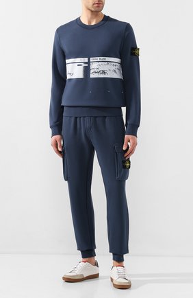 Мужской хлопковый свитшот STONE ISLAND синего цвета по цене 18850 руб., арт. 721563094 | Фото 2 Мужской хлопковый свитшот STONE ISLAND синего цвета, арт. 721563094 | Фото 2