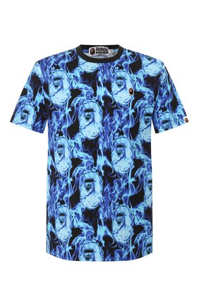 Мужская хлопковая футболка BAPE синего цвета по цене 12850 руб., арт. 1G30109010 | Фото 1 Мужская хлопковая футболка BAPE синего цвета, арт. 1G30109010 | Фото 1