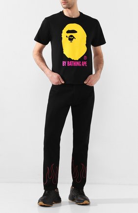 Мужская хлопковая футболка BAPE черно-белого цвета по цене 7455 руб., арт. 1G30110066 | Фото 2 Мужская хлопковая футболка BAPE черно-белого цвета, арт. 1G30110066 | Фото 2