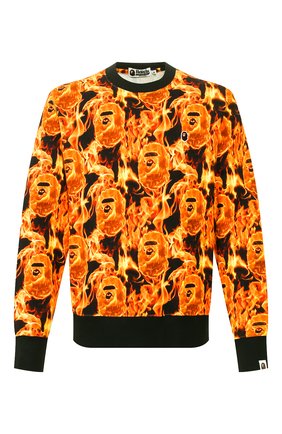 Мужской хлопковый свитшот BAPE оранжевого цвета по цене 23400 руб., арт. 1G30113010 | Фото 1 Мужской хлопковый свитшот BAPE оранжевого цвета, арт. 1G30113010 | Фото 1