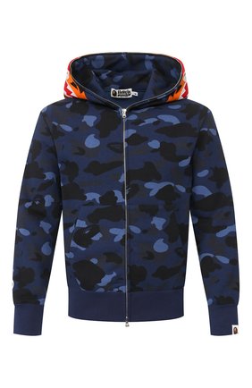 Мужская хлопковая толстовка BAPE темно-синего цвета по цене 34950 руб., арт. 1G30115006 | Фото 1 Мужская хлопковая толстовка BAPE темно-синего цвета, арт. 1G30115006 | Фото 1