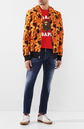 Мужская хлопковая толстовка BAPE оранжевого цвета по цене 29600 руб., арт. 1G30115012 | Фото 2 Мужская хлопковая толстовка BAPE оранжевого цвета, арт. 1G30115012 | Фото 2