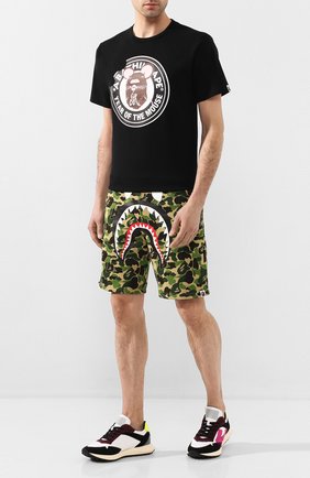 Мужские хлопковые шорты BAPE зеленого цвета по цене 19950 руб., арт. 1G30153002 | Фото 2 Мужские хлопковые шорты BAPE зеленого цвета, арт. 1G30153002 | Фото 2