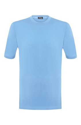 Мужской хлопковый джемпер KITON голубого цвета по цене 77750 руб., арт. UK441 | Фото 1 Мужской хлопковый джемпер KITON голубого цвета, арт. UK441 | Фото 1