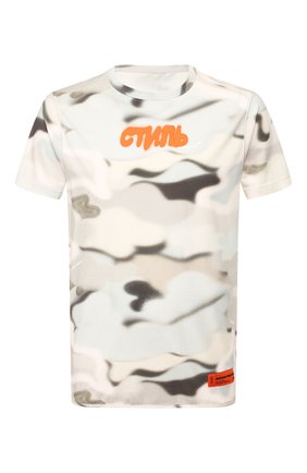 Мужская хлопковая футболка HERON PRESTON серого цвета по цене 21250 руб., арт. HMAA011S209140088819 | Фото 1 Мужская хлопковая футболка HERON PRESTON серого цвета, арт. HMAA011S209140088819 | Фото 1