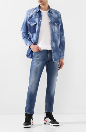Мужская джинсовая рубашка DSQUARED2 синего цвета по цене 49850 руб., арт. S71DM0402/S30341 | Фото 2 Мужская джинсовая рубашка DSQUARED2 синего цвета, арт. S71DM0402/S30341 | Фото 2