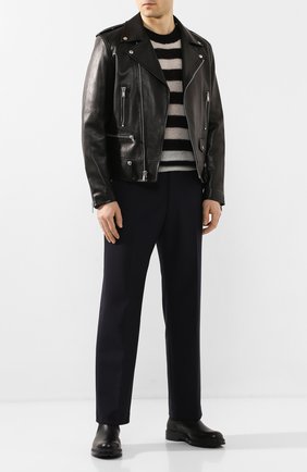 Мужской шерстяной свитер DRIES VAN NOTEN черно-белого цвета по цене 37350 руб., арт. 201-21266-9704 | Фото 2 Мужской шерстяной свитер DRIES VAN NOTEN черно-белого цвета, арт. 201-21266-9704 | Фото 2