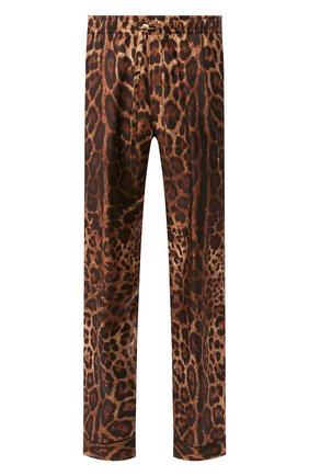 Мужские шелковые домашние брюки DOLCE & GABBANA коричневого цвета, арт. GW8BHT/IS1B7 | Фото 1 (Материал внешний: Шелк; Длина (брюки, джинсы): Стандартные; Кросс-КТ: домашняя одежда; Мужское Кросс-КТ: Брюки-белье)