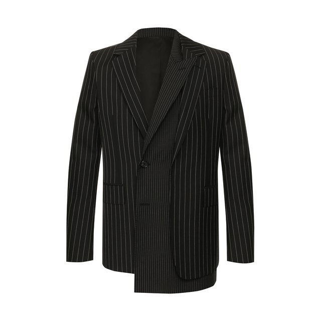 Шерстяной пиджак Alexander McQueen черного цвета