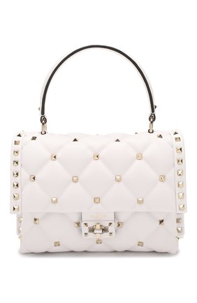 Женская сумка candystud VALENTINO белого цвета по цене 0 руб., арт. TW2B0B55/NAP | Фото 1 Женская сумка candystud VALENTINO белого цвета, арт. TW2B0B55/NAP | Фото 1 (Сумки-технические: Сумки через плечо, Сумки top-handle; Материал: Натуральная кожа; Ремень/цепочка: На ремешке; Размер: small)