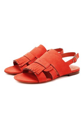 Женские замшевые сандалии SANTONI красного цвета по цене 37550 руб., арт. WHBF58524HI1CLCPR37 | Фото 1 Женские замшевые сандалии SANTONI красного цвета, арт. WHBF58524HI1CLCPR37 | Фото 1