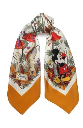 Женский шелковый платок disney x gucci GUCCI оранжевого цвета по цене 36700 руб., арт. 601432/3G001 | Фото 1 Женский шелковый платок disney x gucci GUCCI оранжевого цвета, арт. 601432/3G001 | Фото 1