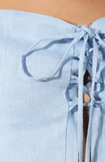 Женская льняная блузка CULT GAIA голубого цвета, арт. 53045L09 SKY | Фото 5 (Рукава: Длинные, С открытыми плечами; Принт: Без принта; Материал подклада: Лен; Материал внешний: Лен; Длина (для топов): Укороченные; Женское Кросс-КТ: Блуза-одежда; Статус проверки: Проверена категория)