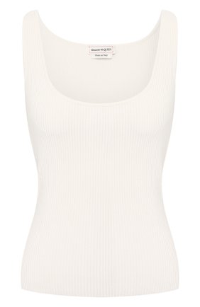 Женская майка из вискозы ALEXANDER MCQUEEN белого цвета по цене 68400 руб., арт. 622734/Q1A0C | Фото 1 Женская майка из вискозы ALEXANDER MCQUEEN белого цвета, арт. 622734/Q1A0C | Фото 1