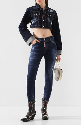 Женские джинсы DSQUARED2 синего цвета по цене 39200 руб., арт. S72LB0308/S30342 | Фото 2 Женские джинсы DSQUARED2 синего цвета, арт. S72LB0308/S30342 | Фото 2