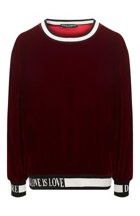 Женский бархатный свитшот DOLCE & GABBANA бордового цвета по цене 87550 руб., арт. F9G39T/G7VDM | Фото 1 Женский бархатный свитшот DOLCE & GABBANA бордового цвета, арт. F9G39T/G7VDM | Фото 1