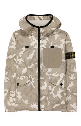 Детского ветровка с капюшоном STONE ISLAND хаки цвета по цене 23600 руб., арт. 721641337/6-8 | Фото 1 Детского ветровка с капюшоном STONE ISLAND хаки цвета, арт. 721641337/6-8 | Фото 1