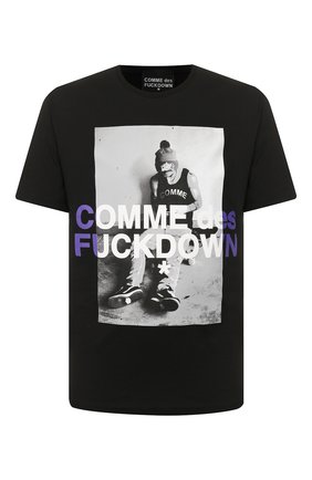 Мужская хлопковая футболка COMME DES FUCKDOWN черного цвета по цене 4995 руб., арт. CDFU736P | Фото 1 Мужская хлопковая футболка COMME DES FUCKDOWN черного цвета, арт. CDFU736P | Фото 1