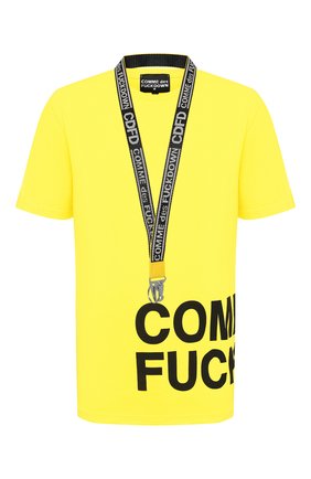 Мужская хлопковая футболка COMME DES FUCKDOWN желтого цвета по цене 4995 руб., арт. CDFU712P | Фото 1 Мужская хлопковая футболка COMME DES FUCKDOWN желтого цвета, арт. CDFU712P | Фото 1