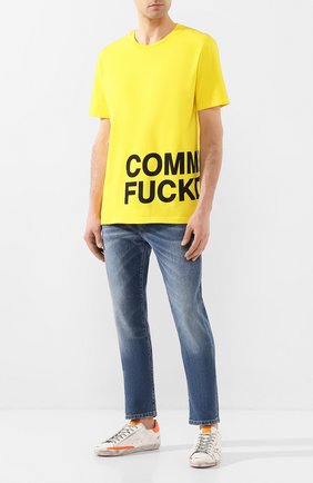 Мужская хлопковая футболка COMME DES FUCKDOWN желтого цвета по цене 4995 руб., арт. CDFU712P | Фото 2 Мужская хлопковая футболка COMME DES FUCKDOWN желтого цвета, арт. CDFU712P | Фото 2