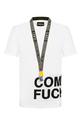Мужская хлопковая футболка COMME DES FUCKDOWN белого цвета по цене 4995 руб., арт. CDFU712P | Фото 1 Мужская хлопковая футболка COMME DES FUCKDOWN белого цвета, арт. CDFU712P | Фото 1