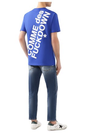 Мужская хлопковая футболка COMME DES FUCKDOWN синего цвета по цене 4995 руб., арт. CDFU706P | Фото 2 Мужская хлопковая футболка COMME DES FUCKDOWN синего цвета, арт. CDFU706P | Фото 2