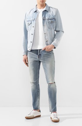 Мужская джинсовая куртка GIVENCHY голубого цвета по цене 65700 руб., арт. BM00FU50CL | Фото 2 Мужская джинсовая куртка GIVENCHY голубого цвета, арт. BM00FU50CL | Фото 2
