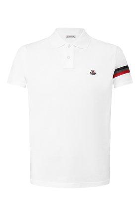 Мужское хлопковое поло MONCLER белого цвета по цене 16400 руб., арт. F1-091-8A709-00-84556 | Фото 1 Мужское хлопковое поло MONCLER белого цвета, арт. F1-091-8A709-00-84556 | Фото 1